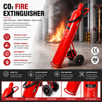 Chariot porte-extincteur à CO2 sur roues 25kg 50kg en acier inoxydable certifié CE, équipement de lutte contre l'incendie Classe B Classe E