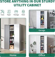 Armoire de rangement en métal pour bureau Armoire de classement à 2 portes en acier pour entrepôt, garage
