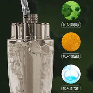 Serpillère à pulvérisation plate en microfibre rectangulaire kaki bleu mains libres pour carrelages et sols en bois - Product Image 3