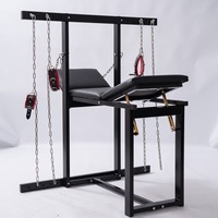 Chaise de suspension professionnelle BDSM en acier au carbone avec chaînes en cuir et éponge, équipement de positionnement pour le bien-être intime