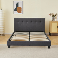 Mobilier de chambre à coucher de luxe cadre de lit rembourré double Queen King Size mobilier de chambre à coucher base de lit en tissu
