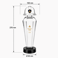 Trophée Casque de Pompier en Cristal Personnalisé avec Impression UV – Tendance Mode, Récompense Personnalisée pour la Sécurité Incendie, Logo pour la Reconnaissance d'Entreprise