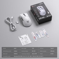 Souris de jeu ONIKUMA DM01 tri-mode avec autocollants personnalisables, sans fil/filaire, DPI réglable, souris optique légère