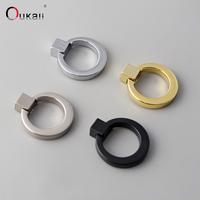Oukali haute qualité noir mat Zinc meubles modernes tirer tire bouton placard porte poignée armoire commode tiroir boutons doigt tirer