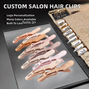 Vente d'usine – Pinces à cheveux multicolores en plastique, anti-chaleur, durables, type alligator, pour salon de coiffure, avec logo personnalisé - Product Image 2