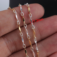 Chaîne à maillons en métal bicolore en or rempli 14K et argent S925 pour la fabrication de bijoux DIY, colliers et bracelets