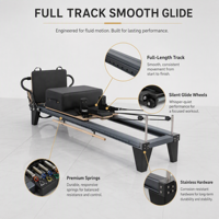 Machine de Pilates Reformer à rail complet, durable, avec logo personnalisé, cadre en alliage d'aluminium, équipement de fitness pour studio, OEM ODM