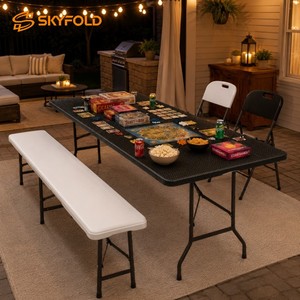 Offerta: Set <span class=keywords><strong>Tavolo</strong></span> e Panche <span class=keywords><strong>Pieghevoli</strong></span> in HDPE di Alta Qualità per Giardino, Picnic e Campeggio - Product Image 3