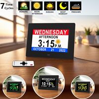 Reloj Electrónico Multifuncional de 7 Pulgadas, Formato 12/24H, Modo de Voz, Reproducción de Video, Compatible con MP3, MP4/AVI, Compatible con Múltiples Idiomas