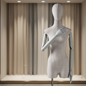 <span class=keywords><strong>Mannequin</strong></span> <span class=keywords><strong>de</strong></span> <span class=keywords><strong>couture</strong></span> demi-corps féminin en tissu <span class=keywords><strong>de</strong></span> haute qualité avec bras en bois, forme <span class=keywords><strong>de</strong></span> robe personnalisée, vente en gros - Product Image 1