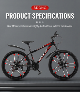 Vélo de montagne pour étudiants, 24 pouces, 21 vitesses, cadre en acier, frein à disque, fourche à suspension, pédales à roulettes, pour la conduite quotidienne - Product Image 4