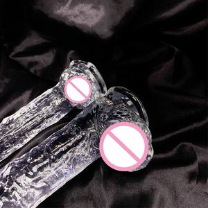 Consolador totalmente transparente con textura de cristal para niña, Juguetes sexuales para adultos, masturbadores - Product Image 6