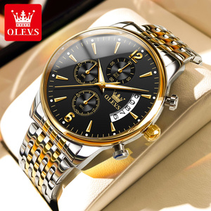 2867 Olevs marque <span class=keywords><strong>montre</strong></span>-bracelet étanche grand <span class=keywords><strong>homme</strong></span> doré <span class=keywords><strong>montre</strong></span> en acier montres de mode pour hommes - Product Image 1