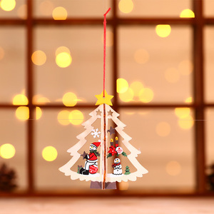ของตกแต่งต้นคริสต์มาสและอีสเตอร์ขายดีปี 2024 ตุ๊กตาไม้รูปซานตาคลอส มนุษย์หิมะ กวางเรนเดียร์ แบบแขวน - Product Image 4