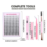 Kit de Cils Synthétiques Segmentés DIY Faits Main en Gros, 14 Rangées, Courbure D, Effet Naturel, Personnalisation du Logo