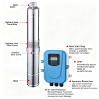 Pompe à eau submersible solaire en acier inoxydable pour puits profond, haute efficacité énergétique, irrigation agricole, 200m3/h