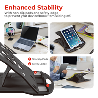 Support d'ordinateur portable pliable économique, réglable, portable, en plastique, avec base pivotante pour ordinateurs portables, tablettes et livres de 11 à 15 pouces
