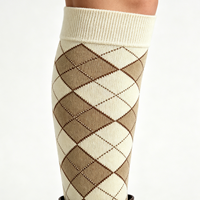 Chaussettes d'équitation professionnelles à motif Argyle, chaussettes de sport à compression haute jusqu'au genou, chaussettes d'équitation athlétiques, design personnalisé avec logo