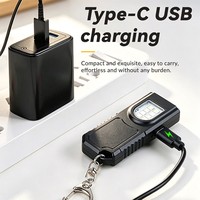 Mini Linterna LED EDC Portátil de 300mAh, Recargable, con Clip para Llavero, Lámpara de Bolsillo COB LED con 5 Modos, Clip y Base Magnética