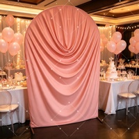 Housse d'arche drapée en soie de lait Muwei en forme de U, toile de fond plissée unie pour décoration de mariage