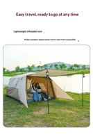 Tente pyramidale gonflable automatique pour le camping en plein air, double couche, quatre saisons, tissu Oxford, imperméable, protection solaire