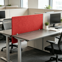 Écran Acoustique en Feutre à Fixation sur Bureau, 100% Fibre de Polyester, Cloison de Bureau à Clipser, Fabrication OEM