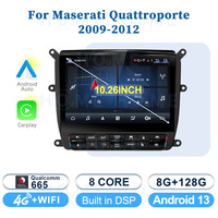 Autoradio multimédia Carplay Auto 10.26 pouces pour Maserati Quattroporte 2004-2020 Qualcomm 665 Android 13 8 cœurs GPS Navigation DSP