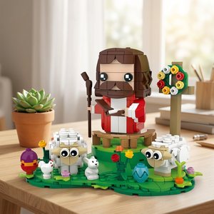 Set de Bloques de Construcción del Buen Pastor Jesús, Figura Religiosa con Oveja y Cordero, Modelo de Ladrillos de Pascua, Regalo DIY para Decoración del Hogar - Product Image 5