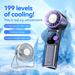 Ventilador de Mano Plegable 166 con Pantalla Digital, Ventilador Pequeño Portátil para Exteriores, Ventilador de Cuello Colgante de Alta Velocidad, Mini Ventilador de Turbina - Product Image 4