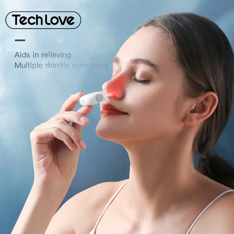 Tech Love 2nd génération Anti rhume des foins allergie rhinite démangeaisons du nez utilisation rhinite thérapie au laser soulagement dispositif de traitement nasal