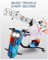 Scooter électrique à 3 roues pour adultes, loisirs et divertissement, cadre télescopique en acier, moteur 250W, mini voiture de drift portable