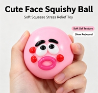 Jouet Squishy Visage Mignon, Jouet Anti-Stress à Remontée Lente, Jouet Sensoriel pour Enfants, Cadeau de Fête