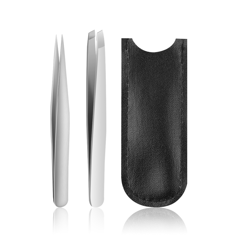 Stainless Steel Eyebrow Tweezers Set With