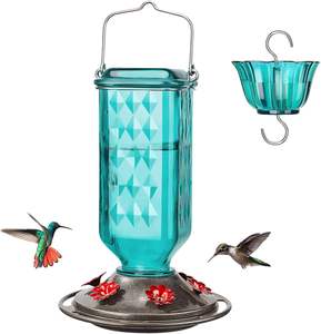 Mangeoire en plastique LM à 6 ports d'alimentation, pour oiseaux, à suspendre, pour nectar, décoration de jardin extérieur, avec fosse anti-fourmis, modèle LM25232 - Product Image 2
