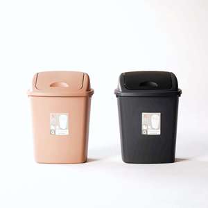 Poubelle à couvercle poussoir en plastique épais pour usage extérieur et intérieur avec couvercle pivotant à structure debout pour l'assainissement des centres commerciaux communautaires de rue - Product Image 3