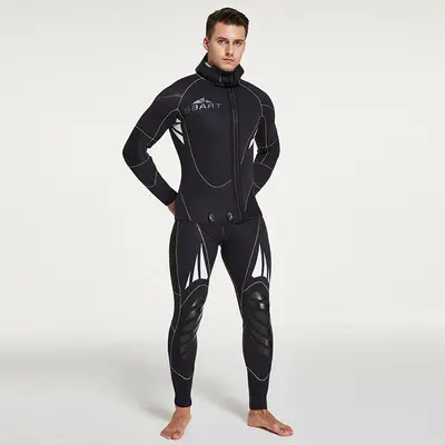 Резиновый костюм для дайвинга Sbart 5 мм, теплый зимний купальный костюм из двух предметов с длинными рукавами, утолщенный гидрокостюм для рыбалки, 2020