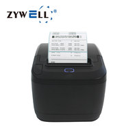 Imprimante de codes à barres sans encre de bureau ZYWELL 80mm Imprimante d'étiquettes de reçus thermiques tout-en-un