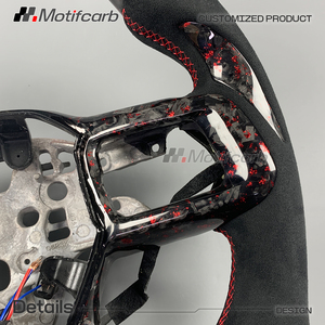 Volante de Coche Personalizado en Fibra de Carbono Forjada Roja para Ford Mustang S650 GT GTD 7th Dark Horse Shelby Coupe 2024-2026 - Product Image 4