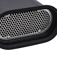 Prise d'air de capot en aluminium lisse style Hilborn pour double carburateur à quatre points, noir AS-S05DB