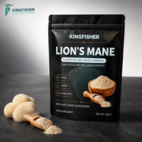 Poudre de champignon Crinière de lion en marque blanche, sachet de 300g, extrait d'Hericium Erinaceus pour la santé cérébrale, la concentration et le bien-être
