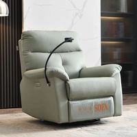 Canapé de salon contemporain en cuir avec coutures losanges et fauteuil inclinable pour cinéma à domicile
