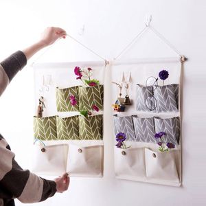 Sac de rangement suspendu en tissu personnalisable pour salon, chambre, armoire, dortoir – Pratique avec accès par poche de porte - Product Image 6