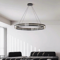 Lustre italien haut de gamme minimaliste pour salons et salles à manger, lampe de chambre moderne et simple, verre lumineux haut-bas, design créatif