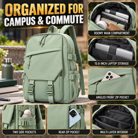 Sac à dos Oxford léger personnalisé avec compartiment pour ordinateur portable de 15,6 pouces et design multi-poches pour le campus, les trajets quotidiens et les voyages