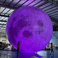 Boule lunaire gonflable géante soufflée à l'air avec lumière LED