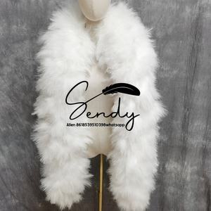 Boa en plumes de marabout blanc épaisses et volumineuses en gros, boa en plumes de marabout de dinde pour accessoires de fête, spectacle, scène, festival, performance - Product Image 6