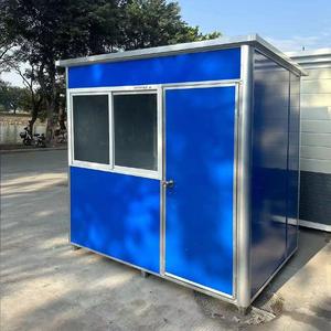 4.92ft X 6.56ft X 7.54ft White Blue Tiny House Prefab Portable Office Security Kiosk Sentry Booth Warehouse Office Building - Product Image 2