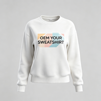 Sweat-shirt à col rond en molleton fin 100% coton pour femme, avec logo brodé personnalisé, vente en gros Byval