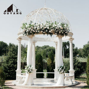 QUYANG decoración de jardín al aire libre gran pilar <span class=keywords><strong>romano</strong></span> blanco pabellón mármol boda Gazebo - Product Image 1