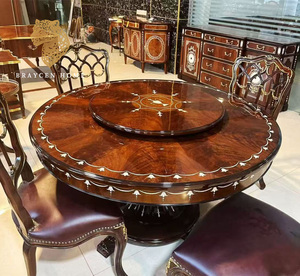 Retro Phong Cách Sang Trọng 6 Chỗ Ngồi Bàn Ăn Đặt Gỗ Nhà Bếp Bữa Ăn Tối Bàn Và Ghế Đặt Đồ Nội Thất Nhà Bếp - Product Image 2